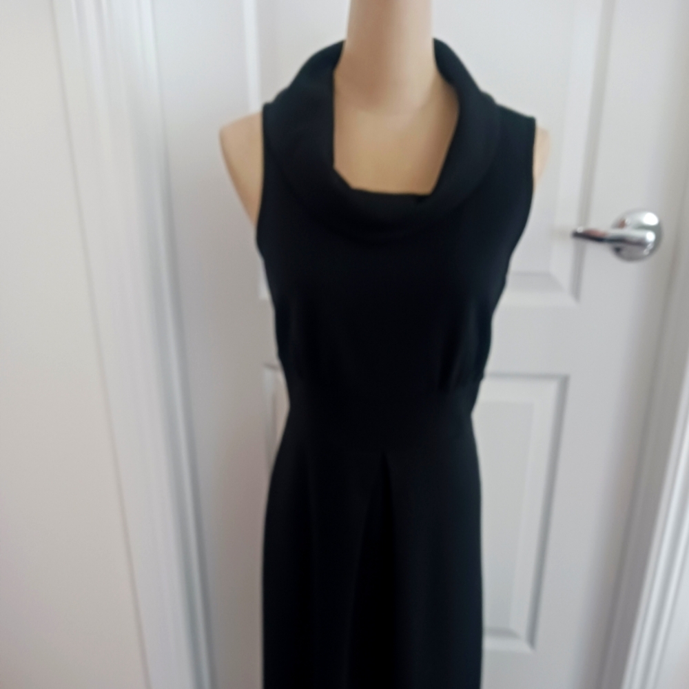 Spense Black Cowl Neck Sheath Maxi Dress